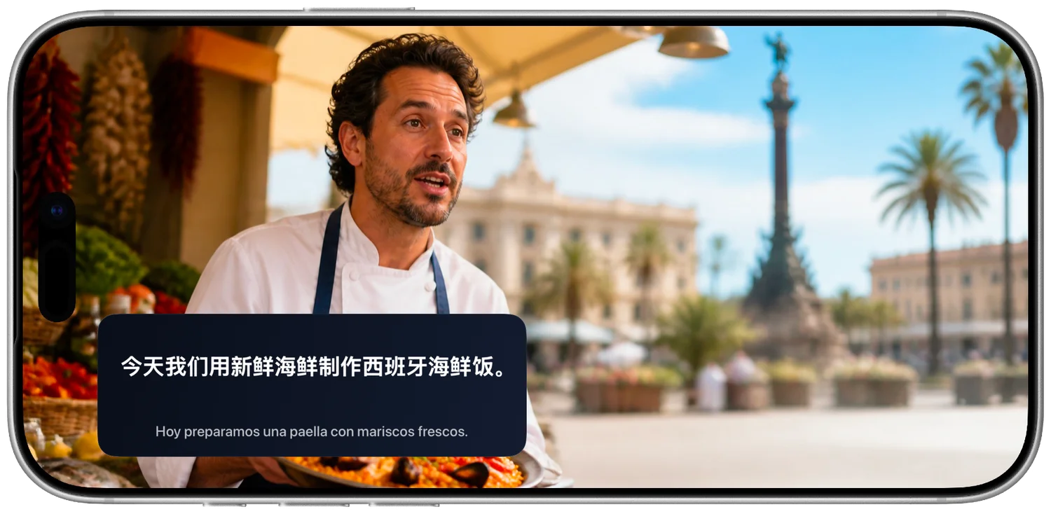 双语字幕场景示意